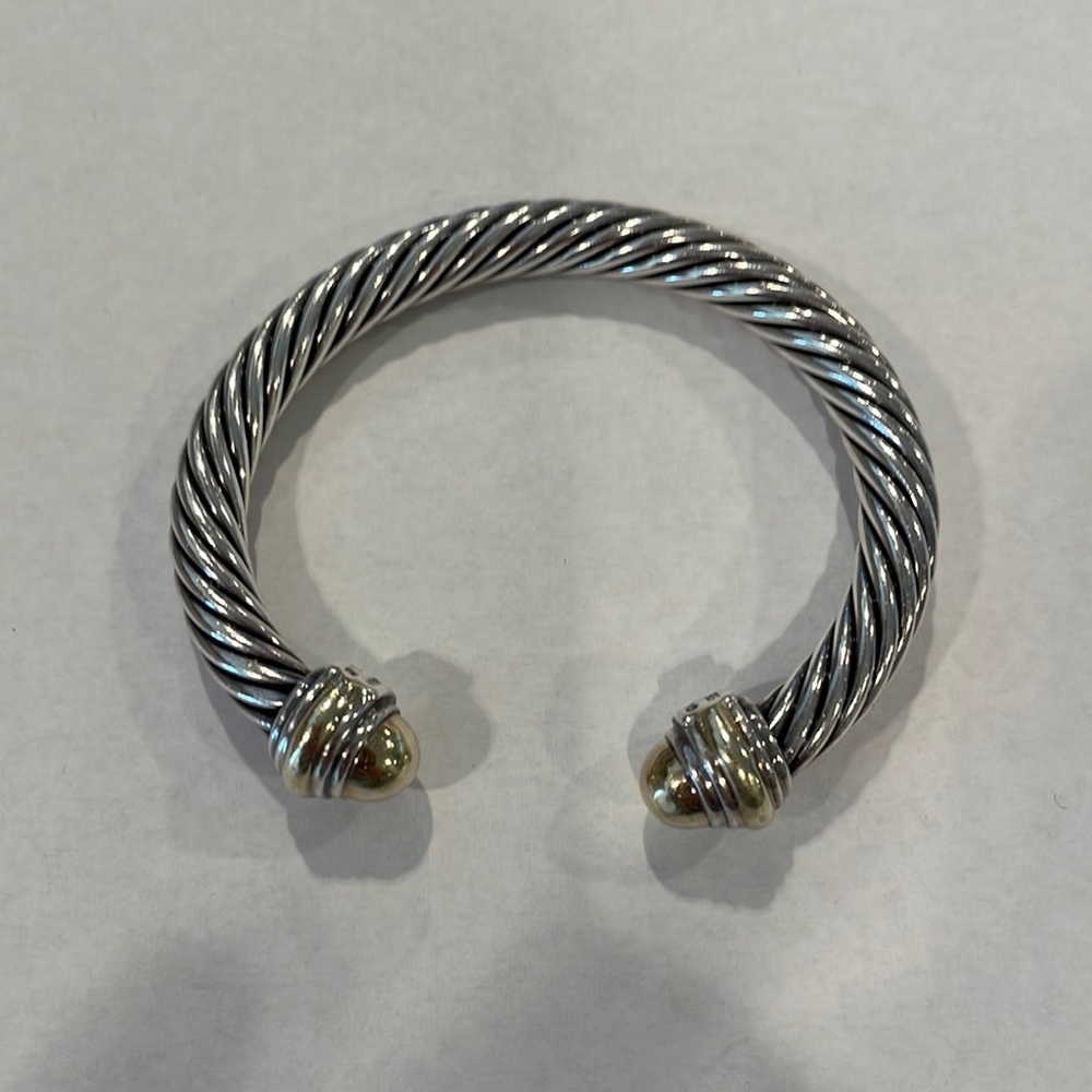 David Yurman cable bracelet. Silver and gold.